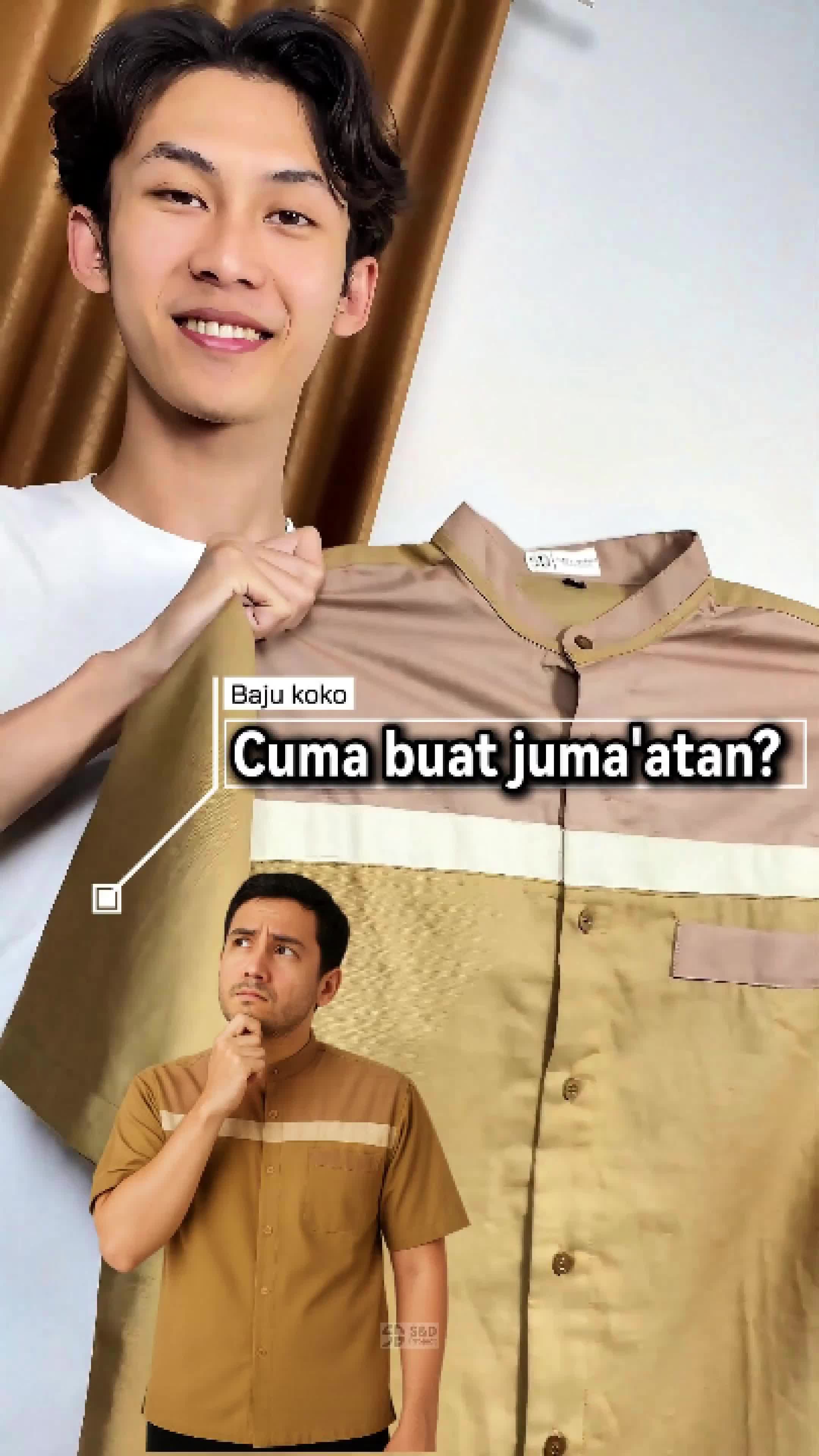 S&D Project Baju Koko Raeef Ukuran Reguler Fit Lengan Pendek Ukuran M L XL