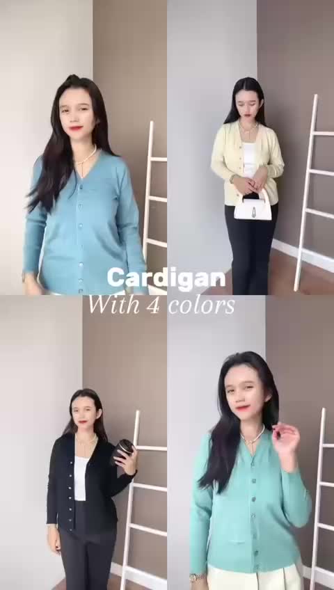 NJ Niya Cardigan Rajut Knit Atasan Wanita Outer Lengan Panjang Motif Polos