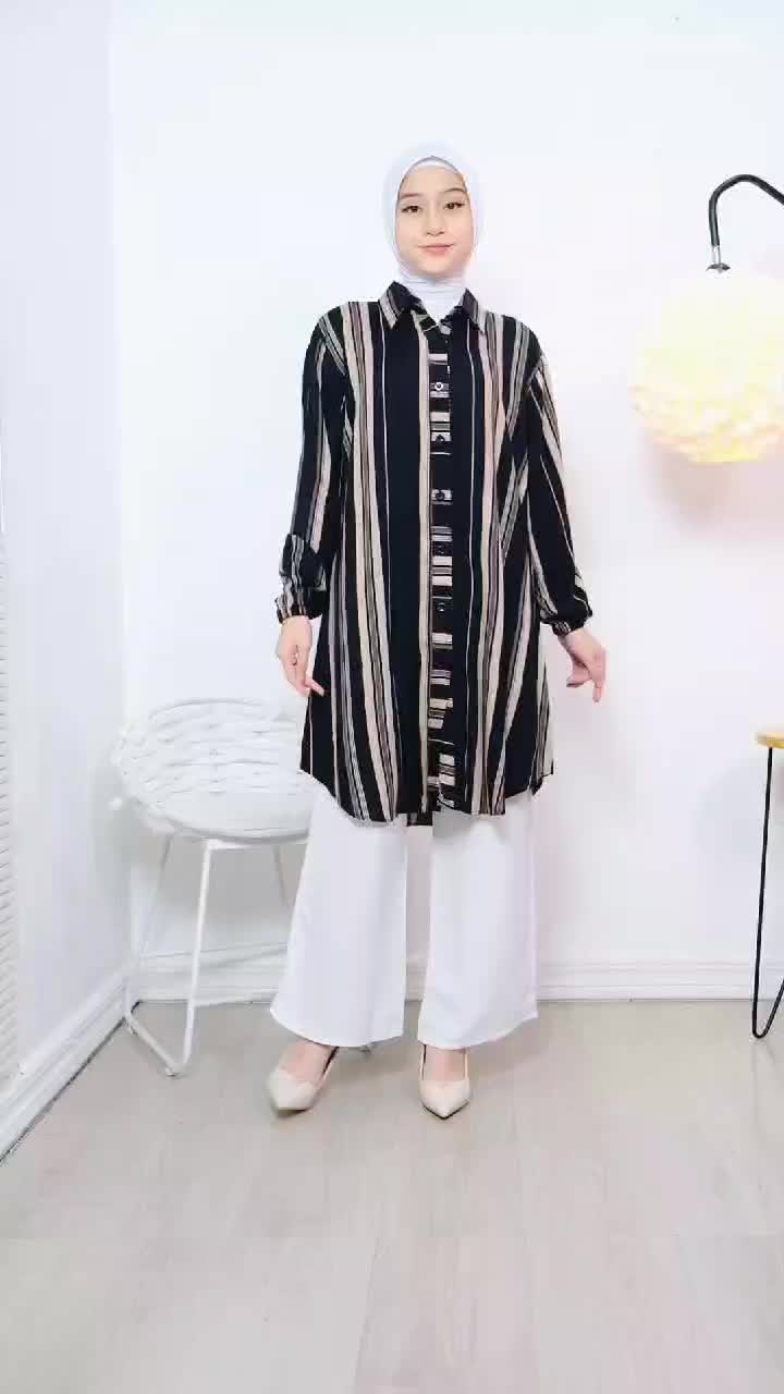 TheBlouse TN-02 Tunik Rayon Premium LD110 LD120 Allsize Atasan wanita Lengan Panjang Karet