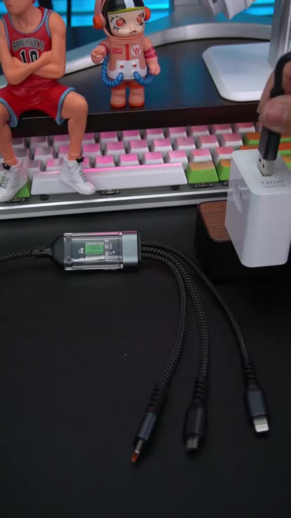 Kabel Data 3in1 Fast Charging 100W USB Micro, Type C, Lightning Best Quality Cable