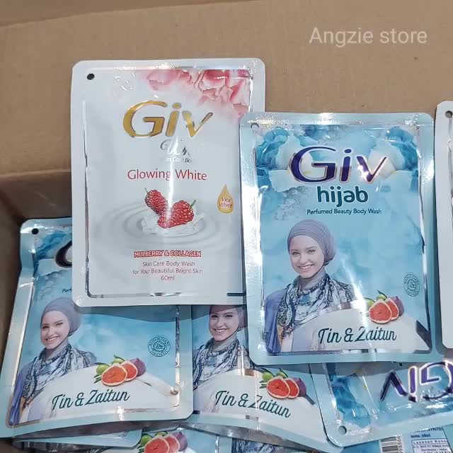 12 Pouch Sabun Mandi Giv Cair 60ml   Soap Mencerahkan