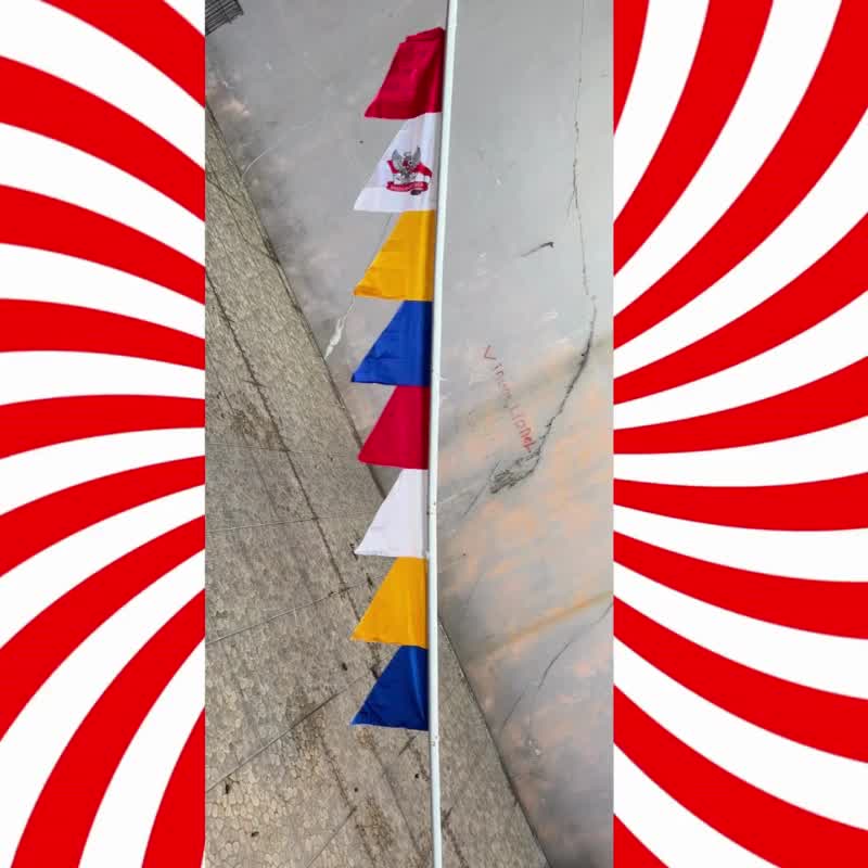 Bendera UMBUL UMBUL 6 8 10 Titik Mata Warna Warni Merah Putih Gergaji
