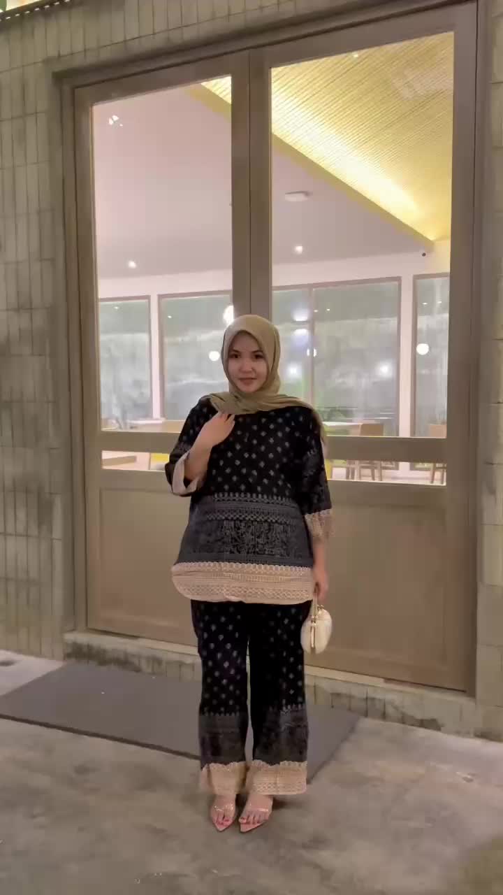 BI - Lala Setelan Celana One Set Rayon Diamond Wanita Motif Bunga Terbaru Adem Busui