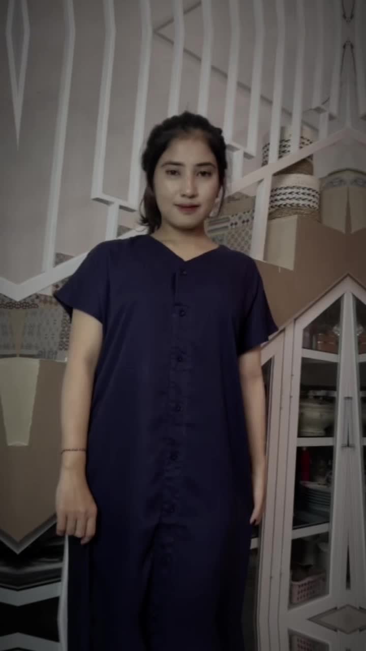 Daster Wanita Kekinian | Daster Perempuan Kancing Panjang | Daster Rayon Twill Nyaman Dress