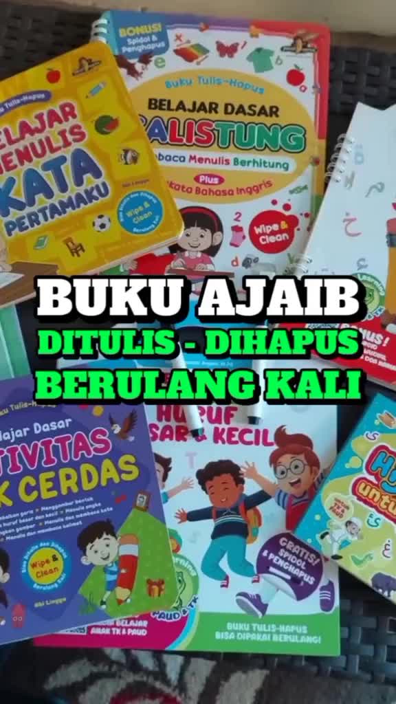Buku Wipe Clean Book Calistung Anak Tk Paud