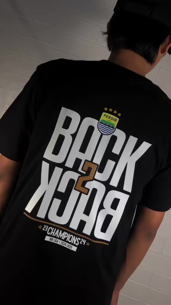 Dinasty Project - Kaos Persib Back to Back Juara Liga 1 2024-2025 - Bahan Cotton Combed Lembut Nyaman