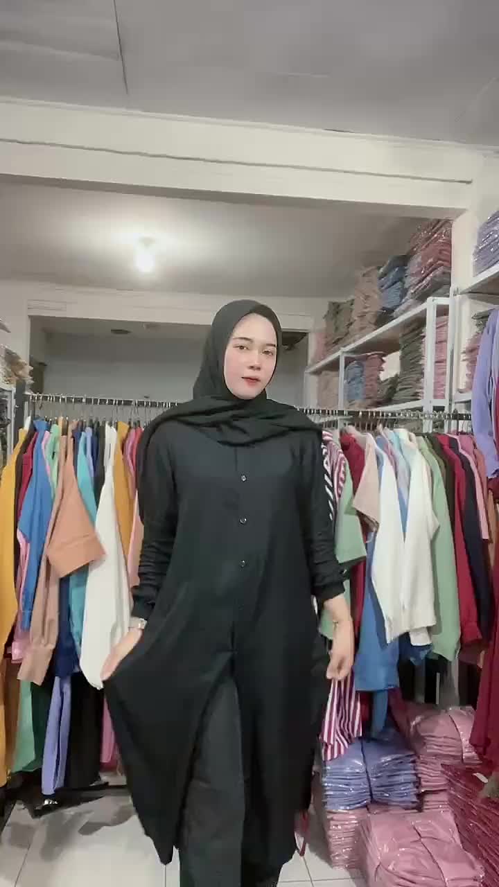 LONG TUNIK POLOSAN BAHAN SHAKILA / TUNIK KEMEJA POLOS JUMBO L XL XXL Muslim Atasan Wanita Remaja Dewasa