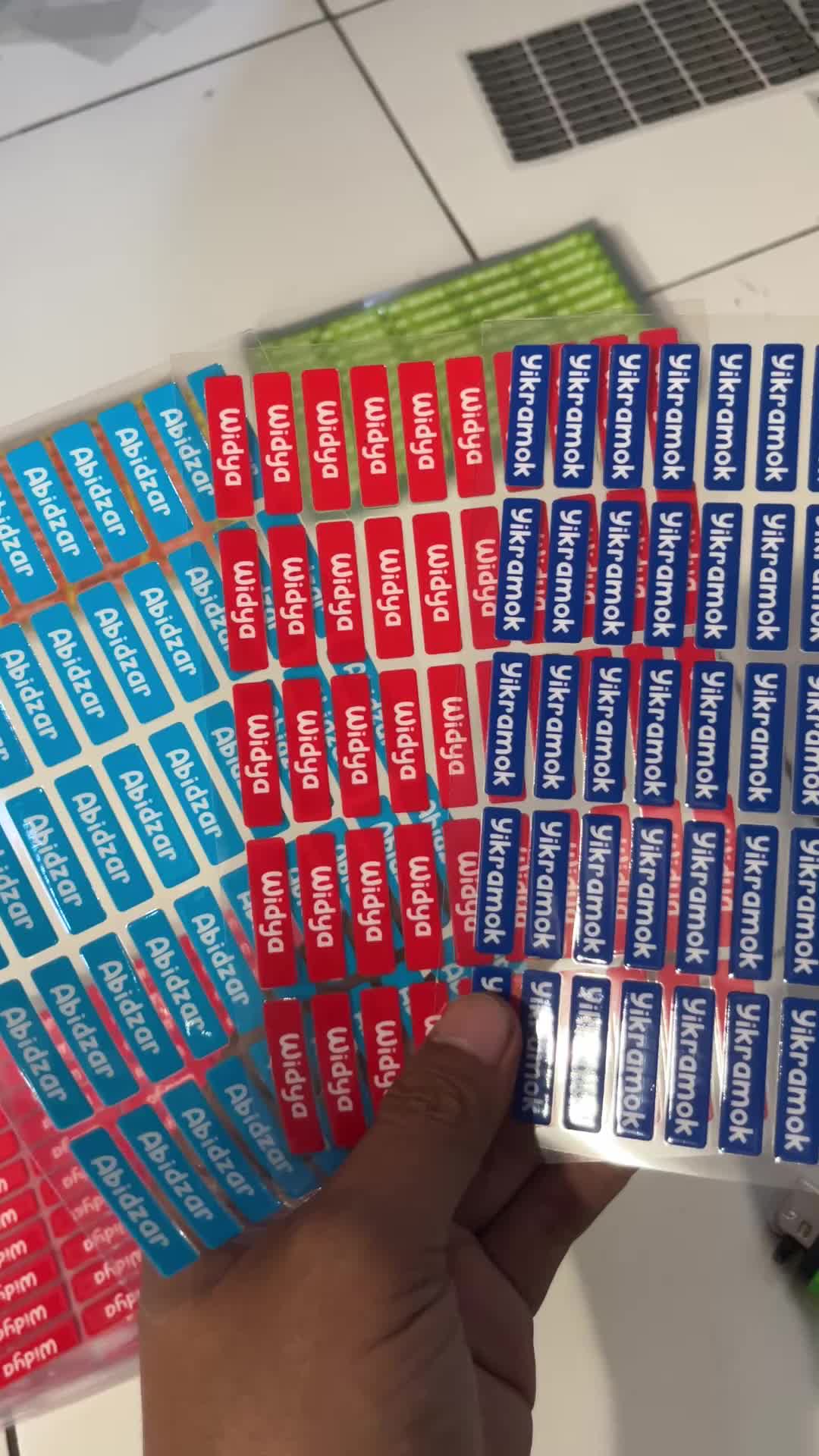 Sticker Timbul Perabotan 100 Pcs Custom Nama Alat Perabotan Piring Gelas Waterproof Tahan Goresan Stiker Peralatan Label