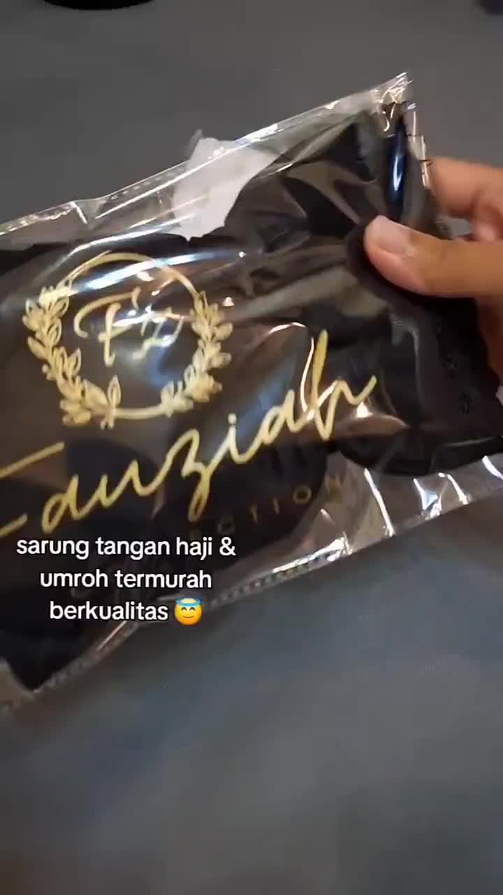 Sarung Tangan Haji dan Umroh Katun Premium Renda Hitam Putih - All Size Gloves