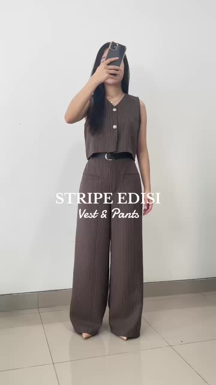 Faye - Ruby pants | Celana Garis |Stripes Pants | Celana panjang wanita | Loose Pants | Celana Premium
