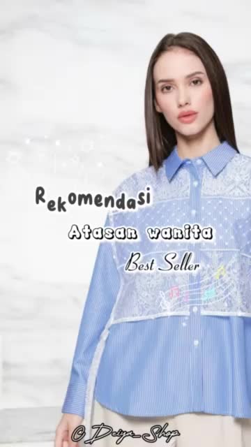 Blus Wanita Terbaru Dan Terlaris Lengan Panjang Motif Garis Kombinasi Brokat Best Seller