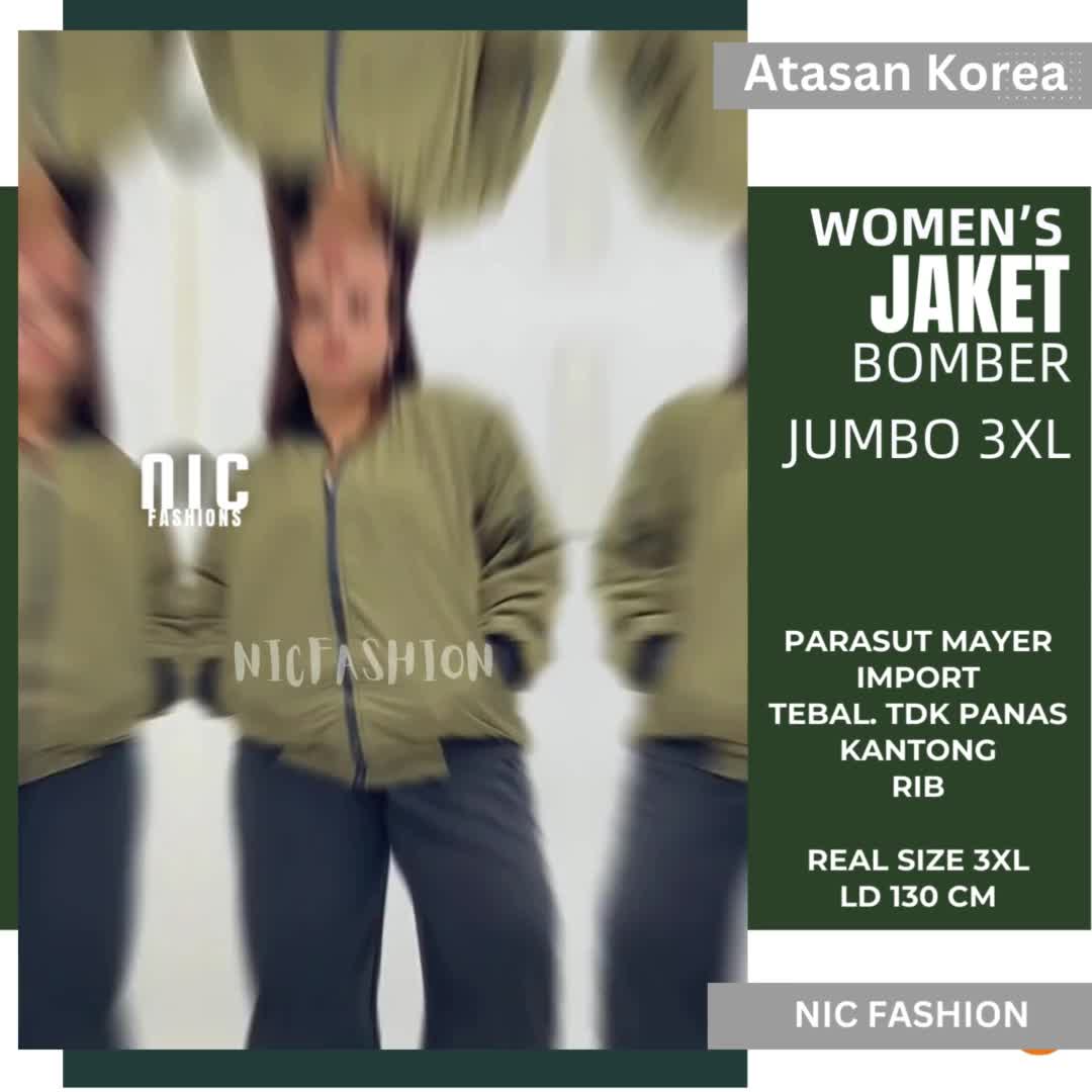 Jaket Bomber Wanita Jumbo Big Size / Outer Jacket Bomber Parasut Big Size 3XL