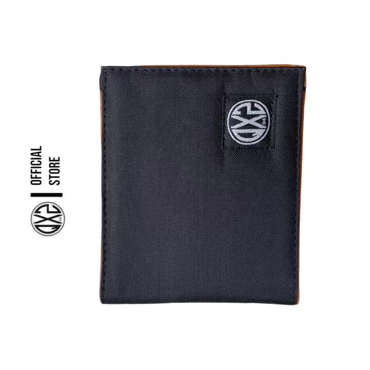 QXZ94 Dompet Kanvas Pria Original Premium Cowok Lipat Kartu Polos Hitam DPTKV01 Kulit