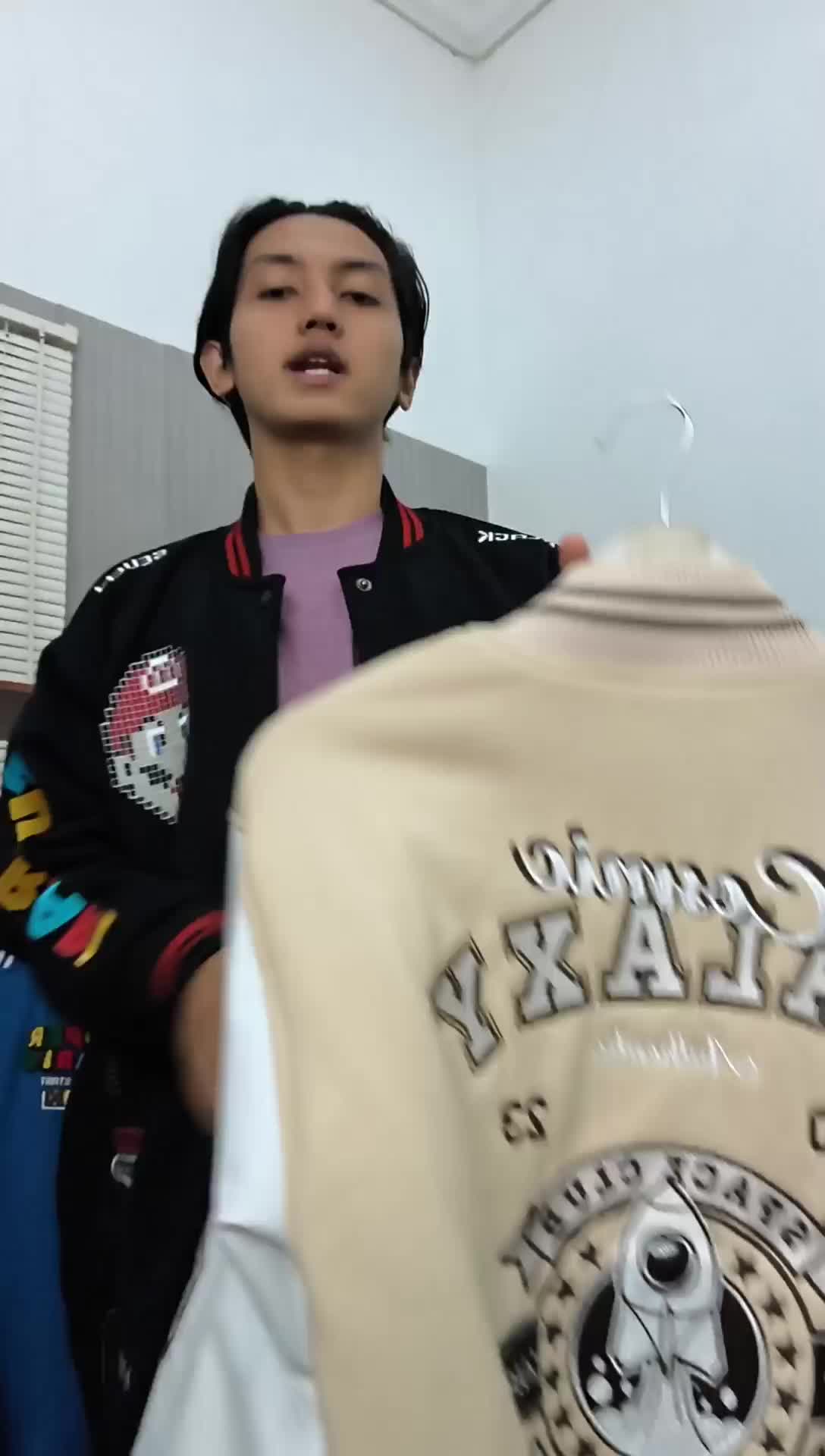 Varsity Jacket Cosmic Galaxy - Exlusive Fleece Tebal Jaket Baseball Unisex