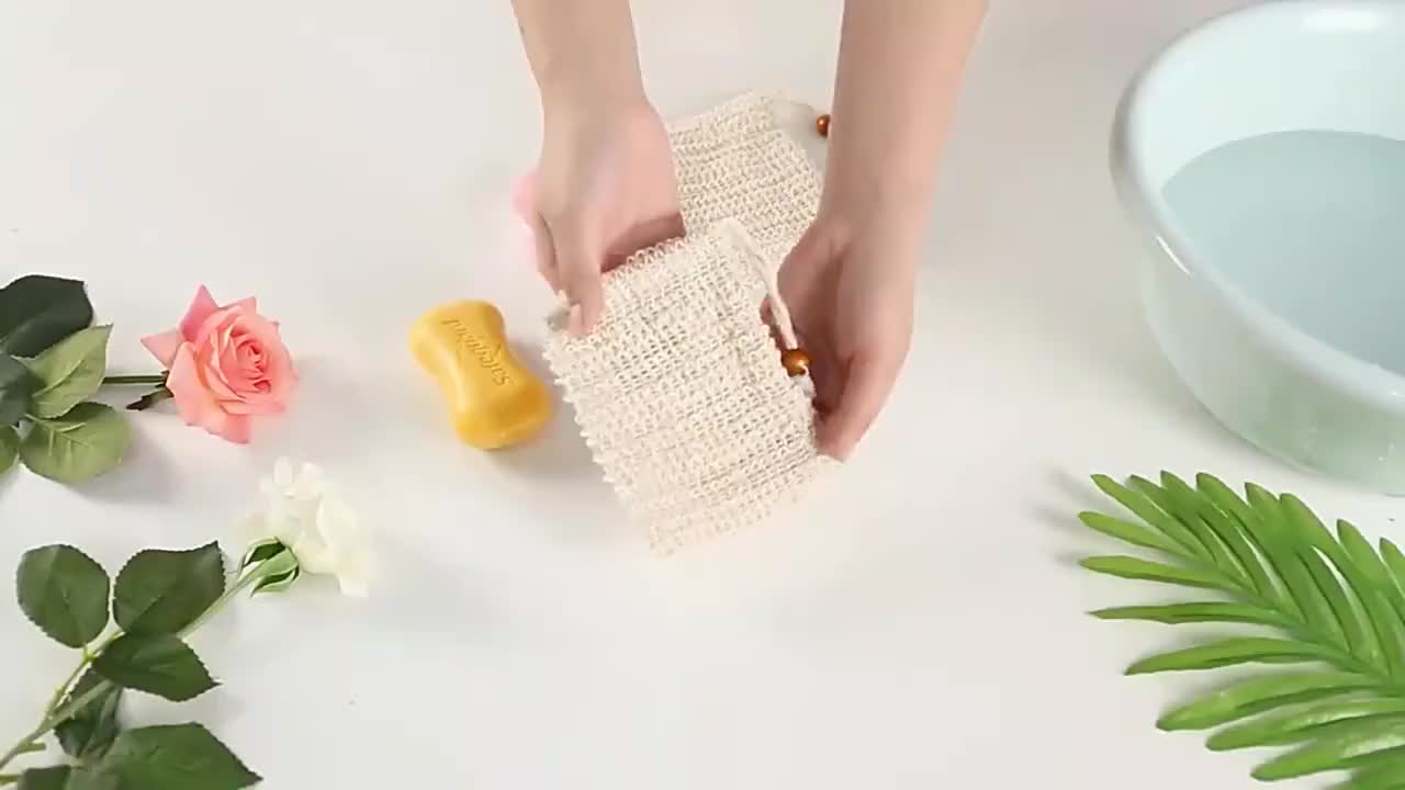 9*14cm soap bag / sisal soap bag / foaming net / tas sabun jaring / tas sabun mandi Perlengkapan Kamar Mandi Rumah