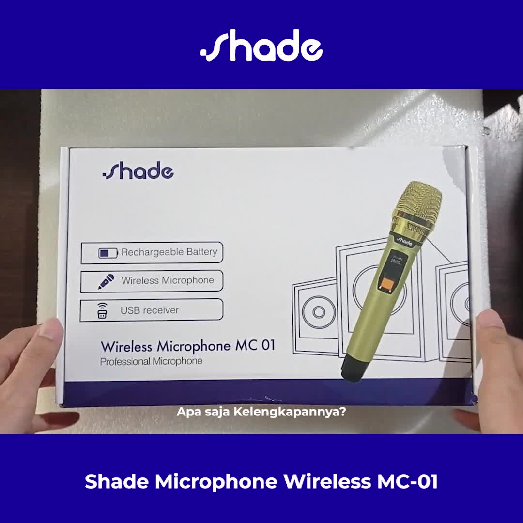[Exclusive Aji_Mashel] SHADE Mikrofon Nirkabel Profesional UHF Mikrofon Dinamis Genggam Isi Ulang Bluetooth Untuk Karaoke