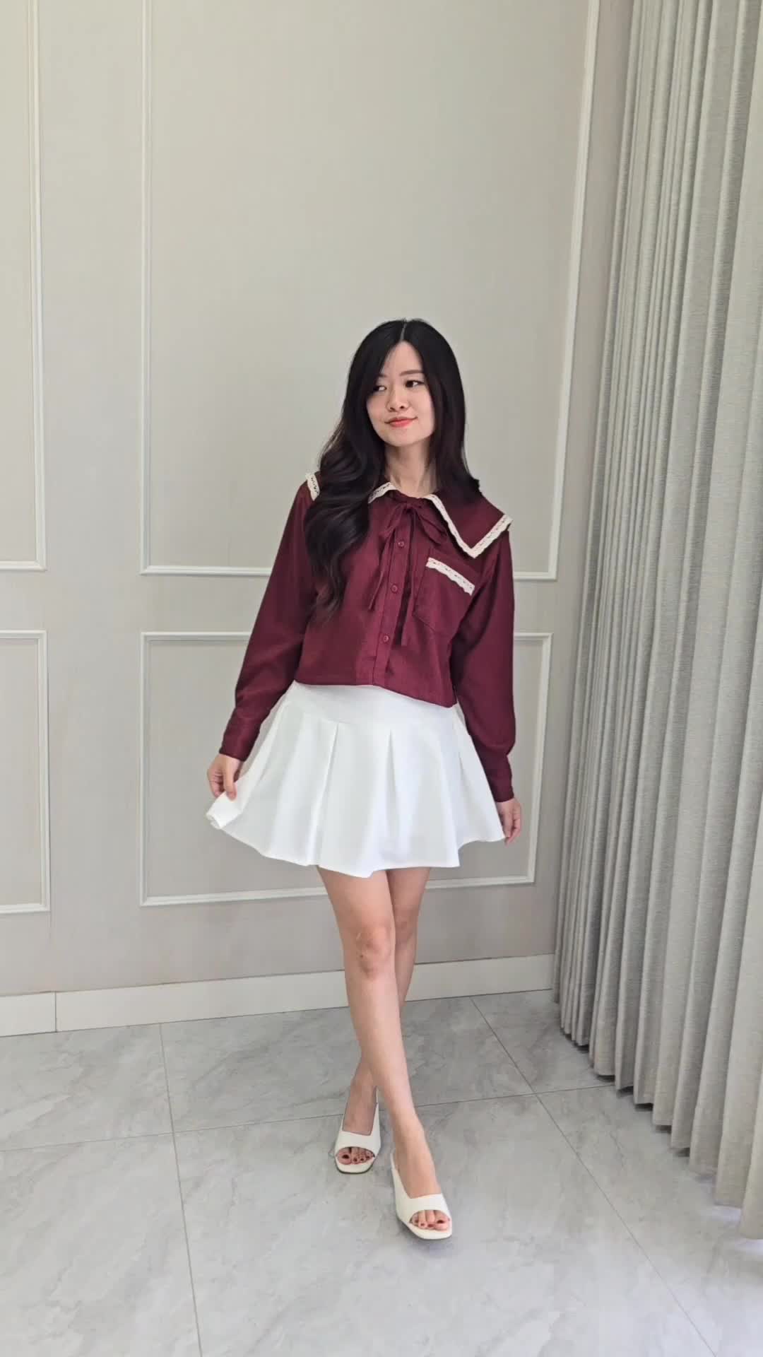 Saeri Top Atasan Lengan Panjang Wanita Orecca