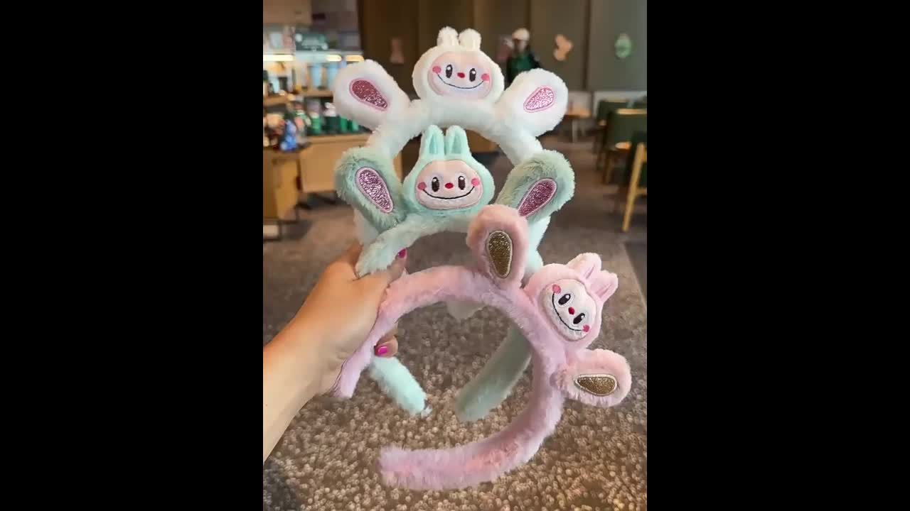 Bando Anak Perempuan Karakter Labubu Impor Bandana Korea