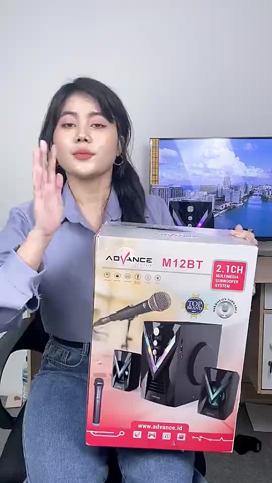 Advance M12BT Speaker Stereo Bluetooth Xtra Bass Subwoofer Garansi Resmi 1 Tahun Bisa Karoke Gratis Mic Handphone Led Wireless Pc Tv