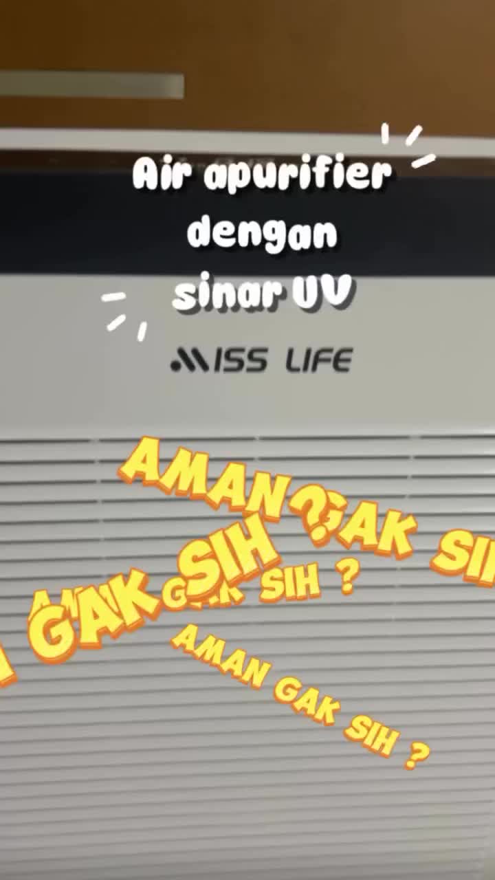 MISS LIFE Air Purifier Ruangan dengan Lampu UV sterilisasi ONE HOME Pembersih Udara Kamar Tidur Filter Karbon Aktif, Ion Negatif, Filter HEPA ,Anti Kabut Asap, Bau,Virus,Pets Care,Ion Negatif,Penyaring Udara Kucing untuk Rumah & Kantor
