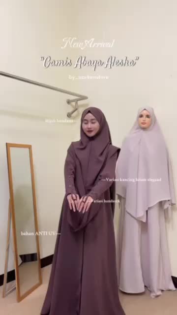 Gamis Alesha - Abaya Syar'i Set Hijab Bandana + Free Cadar tali Sabrina Anti UV Highquality - Muslim Wanita Dress Syari Mewah Cantik Hitam Basic Dewasa Remaja Wudhu Lebaran Nyaman Casual
