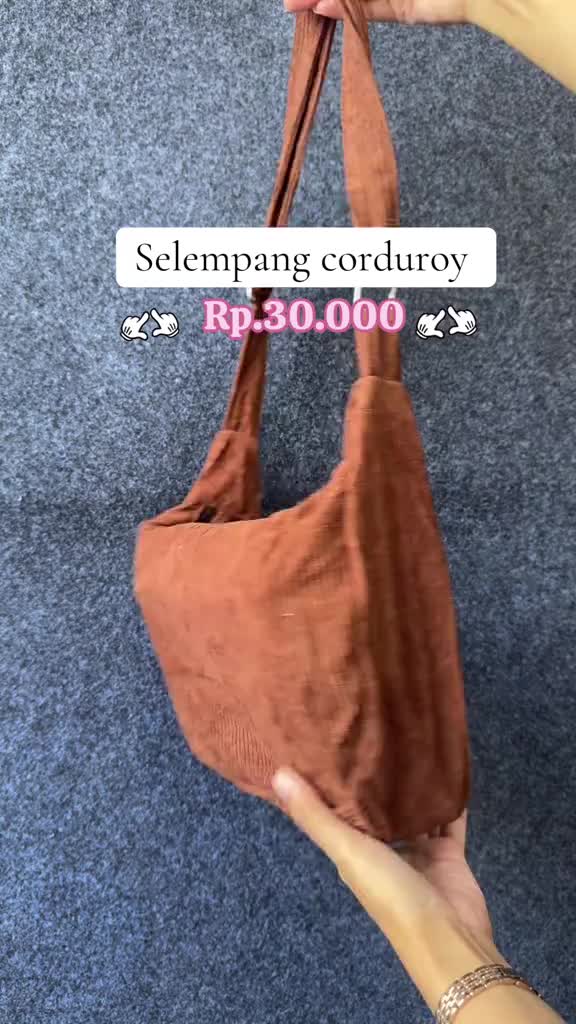 OMYGOOSE TAS SELEMPANG WANITA / SLINGBAG WANITA / TAS CORDUROY WANITA / TAS BAHU WANITA / TFW 0255
