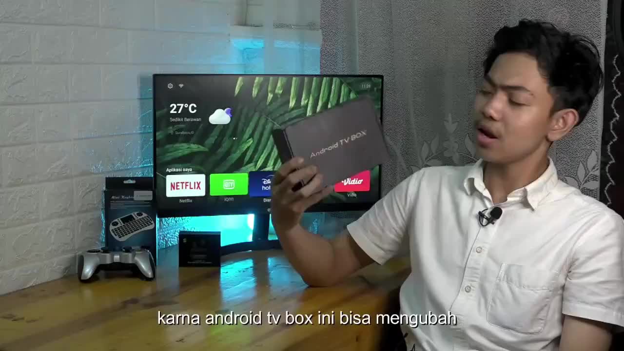 Tripsky MiniQ3 Android TV Box Terbaru 2025, Sistem Android 14, Prosesor Quad-Core Amlogic S905, RAM 8GB & ROM 128GB, Port HDMI 2.0, WiFi 5 Dual-Band, Bluetooth 5.0, Streaming Film 4K UHD, TV Box untuk TV Lama