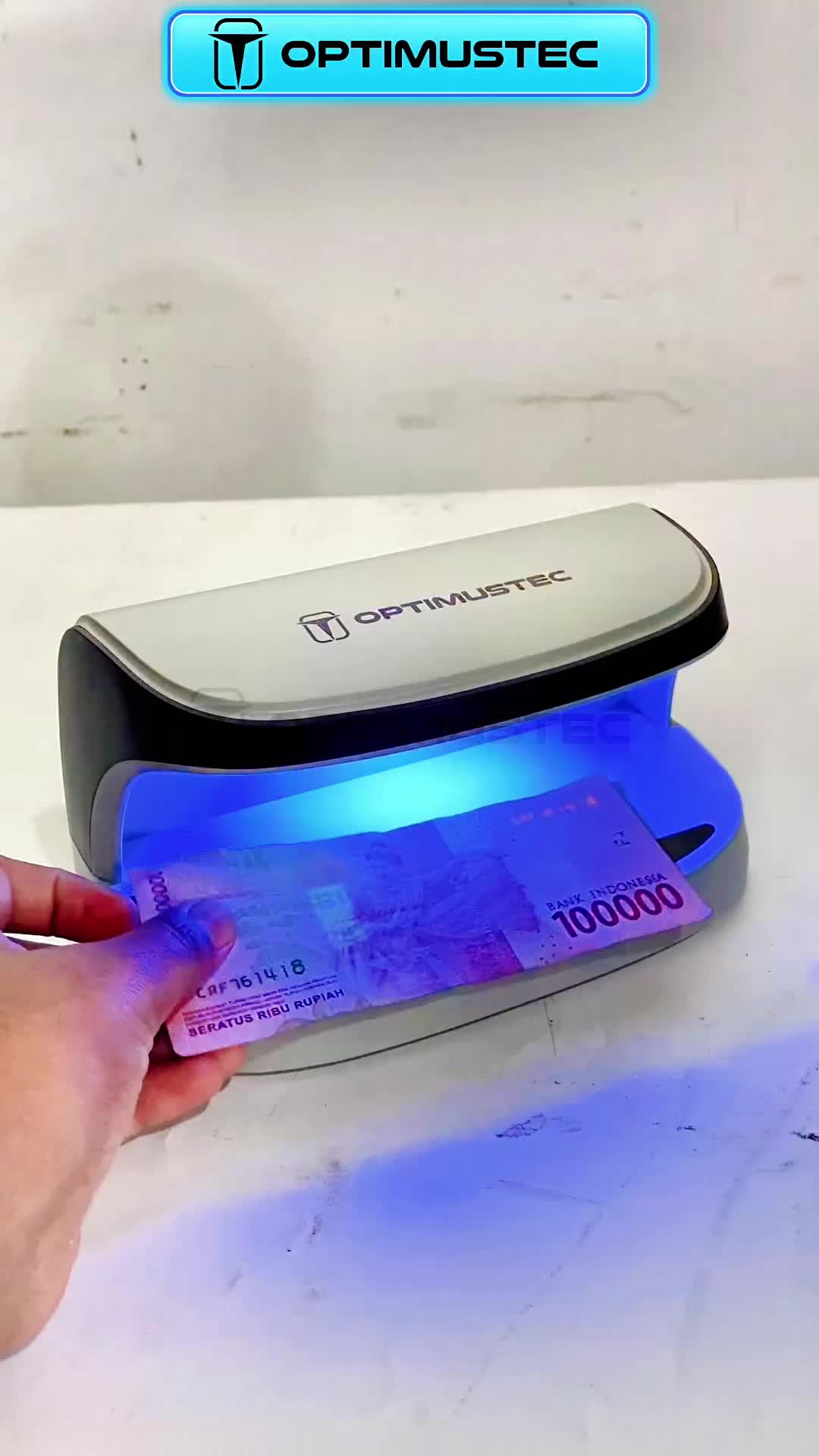 OPTIMUSTEC Money Detector - Alat Deteksi Uang P@lsu Mesin Pendeteksi Fake AL-09