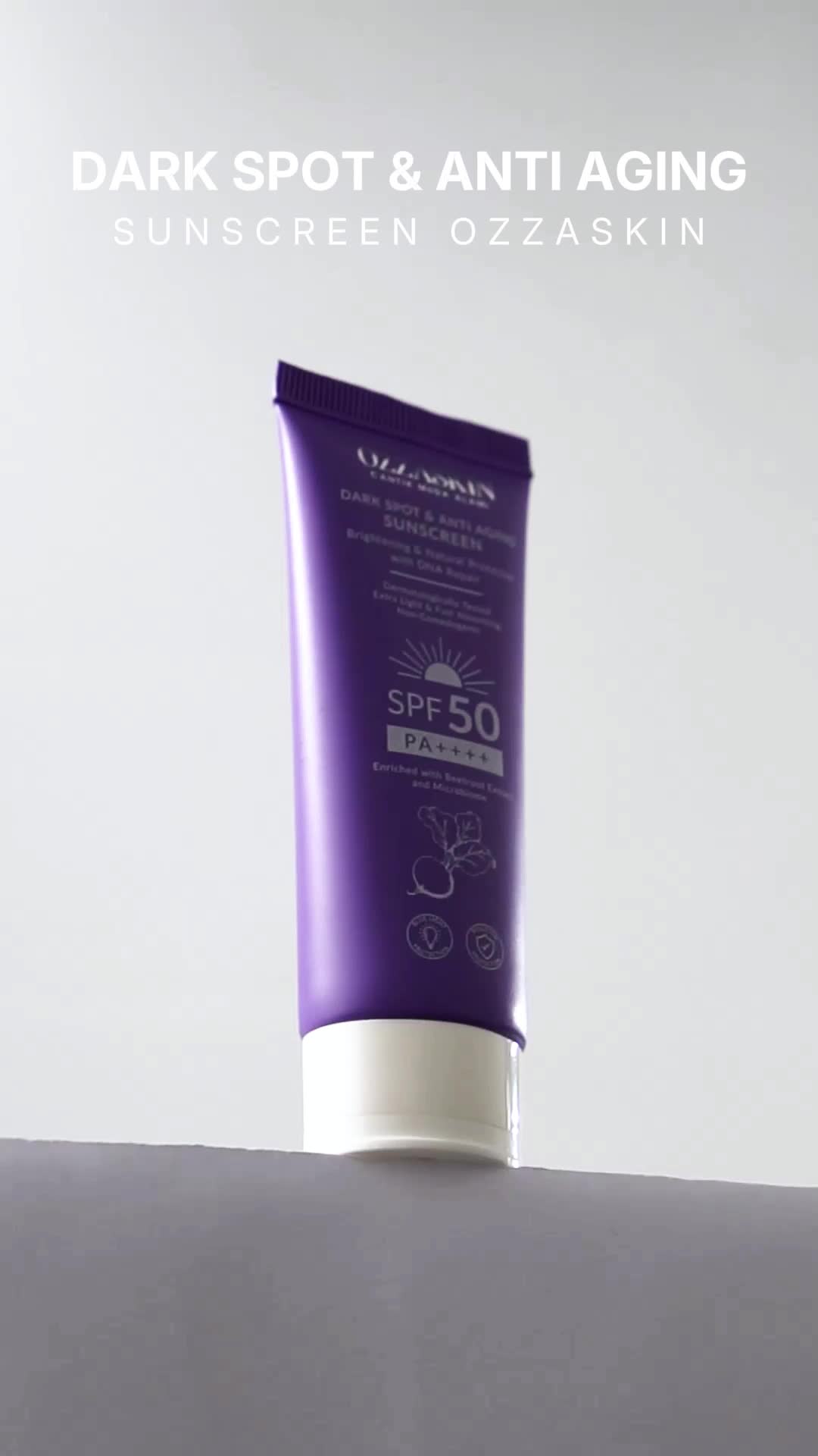 Ozzaskin Sunscreen Wajah & Facial Cover Sunblock Anti Aging – Perawatan Kulit Kering & Kusam, Melindungi dari Sinar Matahari & Flek Hitam, Melembabkan, dengan Buah Bit, Oat, dan Kerneel | Skincare Oki Setiana Dewi