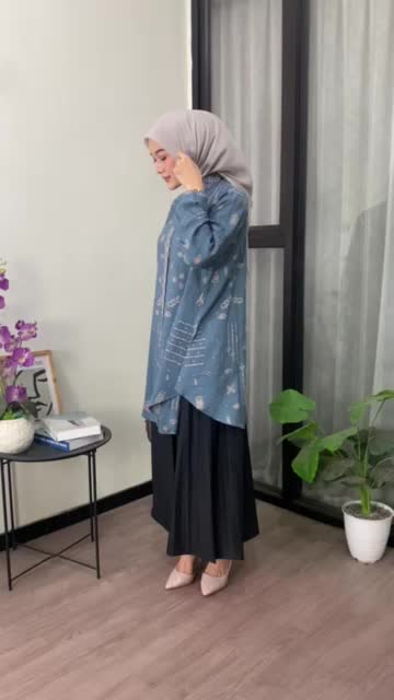 ATASAN JAMEELA MOTIF MEGA MENDUNG BAHAN RAYON PREMIUM TEBAL.Atasan muslimah cantik