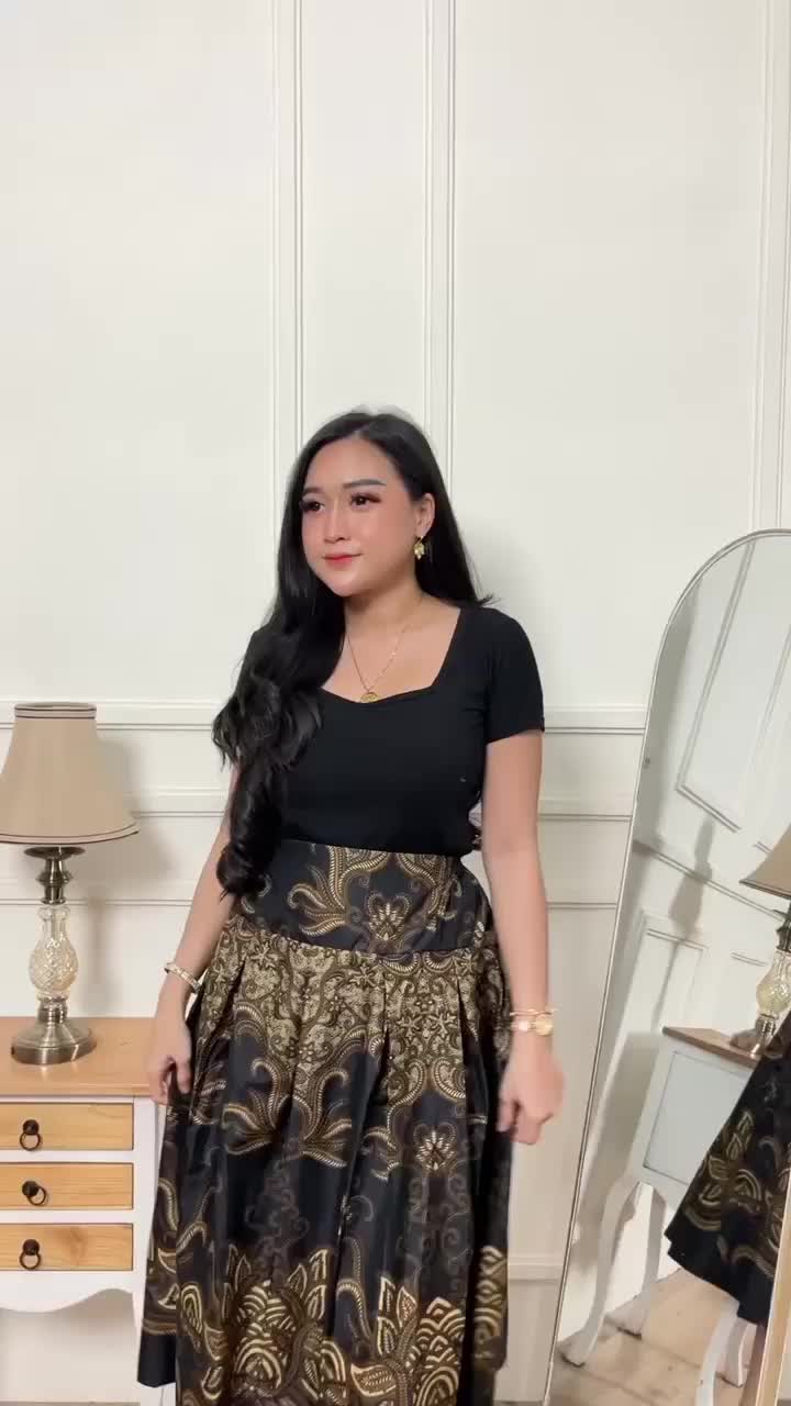 LIRIS HITAM ROK PANJANG 7/8 BAHAN KATUN MAYUNG ADEM NYAMAN BAWAHAN WANITA DEWASA CEWEK MODEL MOTIF BATIK TERBARU