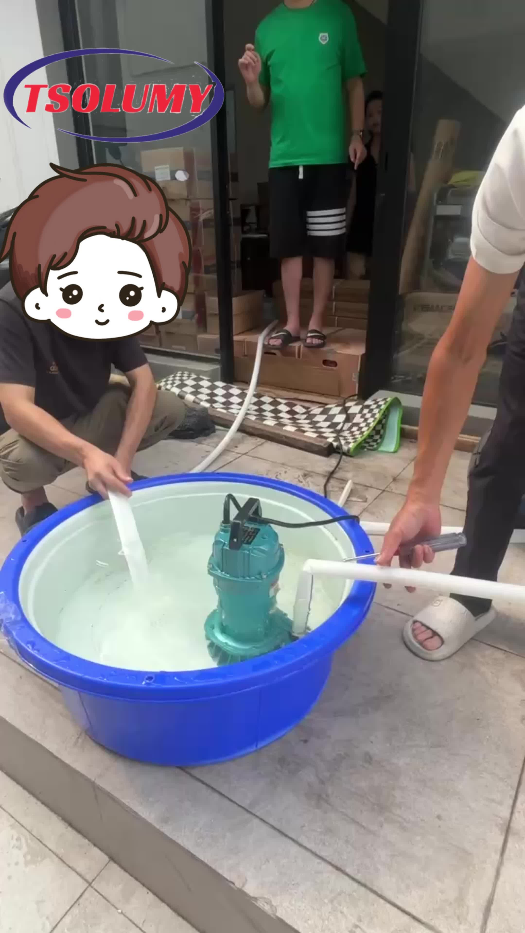 Tsolumy Pompa Celup Air Kotor  SPX-370L Submersible Pump 1 inch Pompa Kolam Ikan Pompa Banjir