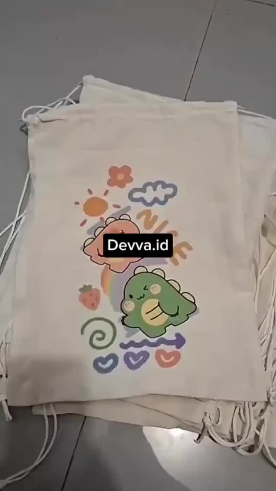 Disney Pixar Toy Story Tas Serut Kanvas Broken White 30Cm x 40Cm Lucu Bisa Custom Printing Gambar Tahan Lama Cocok Untuk Travel Dan Belanja