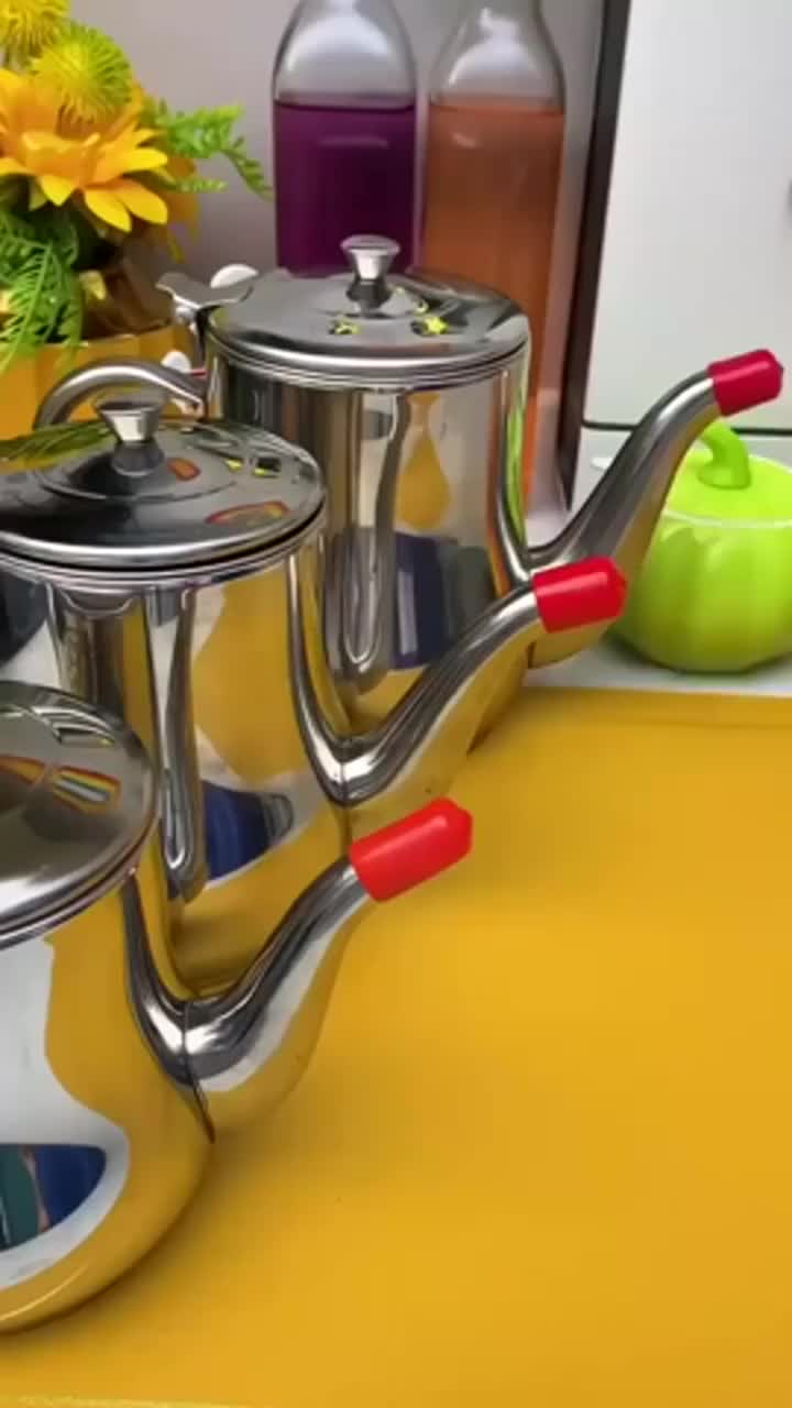 Sinda Teko Minyak Goreng Serbaguna - Oil Pot Stainless Anti Karat Kapasitas 720ml / 946ml / 1420ml, Praktis dan Tahan Lama!