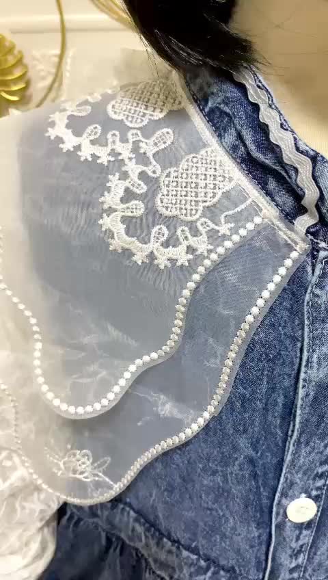 GAMIS JEANS BUTTERFLY KRAH ORGANZA IMPORT MIX BRUKAT ANAK PEREMPUAN USIA 3 - 10 TAHUN / BAJU GAMIS DENIM RAYA RENDA - PAKAIAN LEBARAN FULL JEANS ANAK KANCING LEPAS