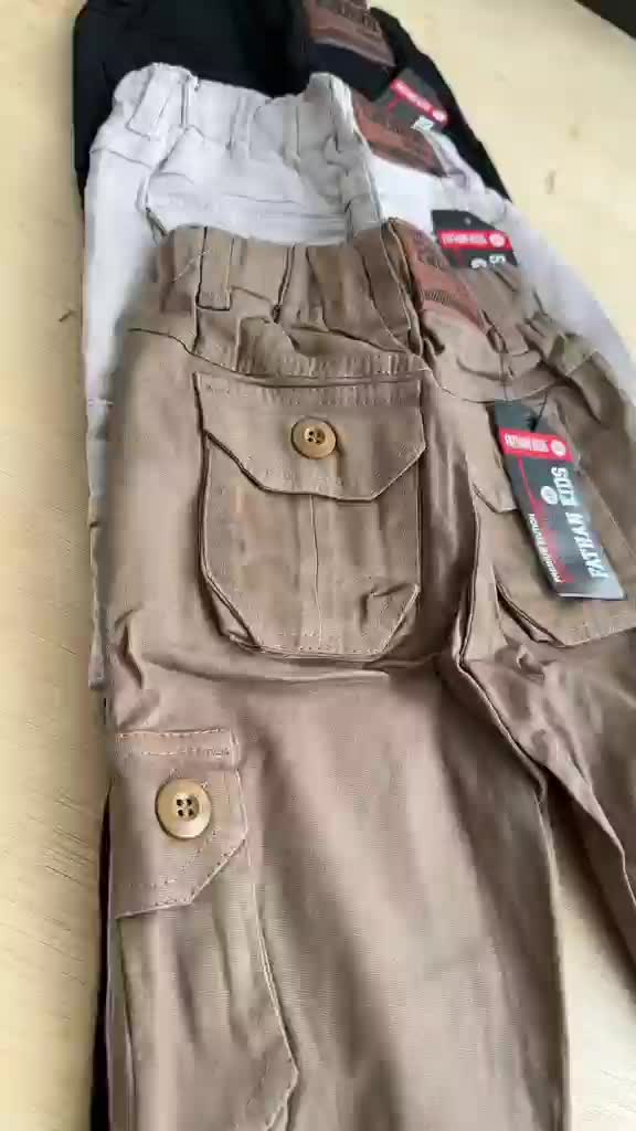 Celana anak umur 4-13 tahun Celana kargo anak bahan katun tebal lembut dan karet