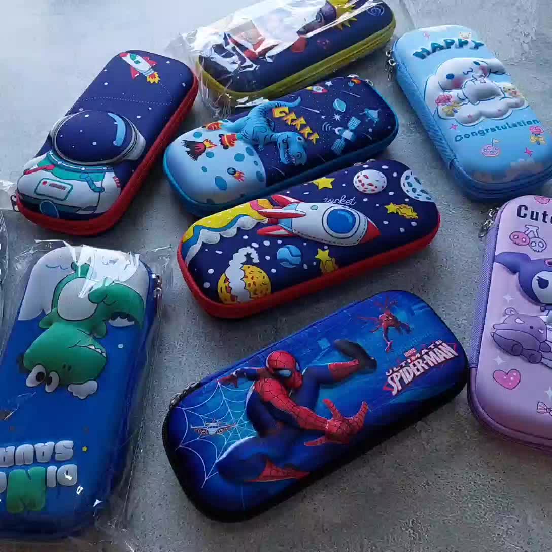 Kotak Pensil 3D Timbul Tempat Pensil Anak Sekolah TK SD Karakter Motif Dino Astronot Unicron Stationery