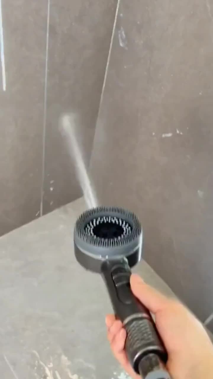 Kepala Shower Mandi Hand Shower | Filter Kamar Mandi 4 Mode Abu-abu Silver Bracket Selang Keran Shower Head