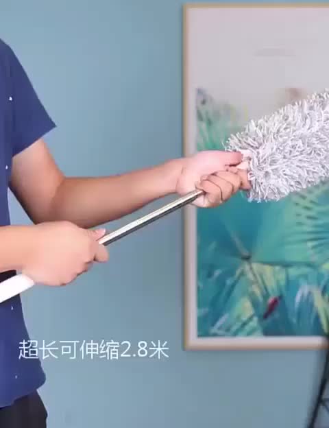 Panjang 280cm Mikro Extendable flexibel  Tarik  Bulu  Bisa Di Tekuk Sulak   Stainless  tinggi  panjang kemoceng microfiber