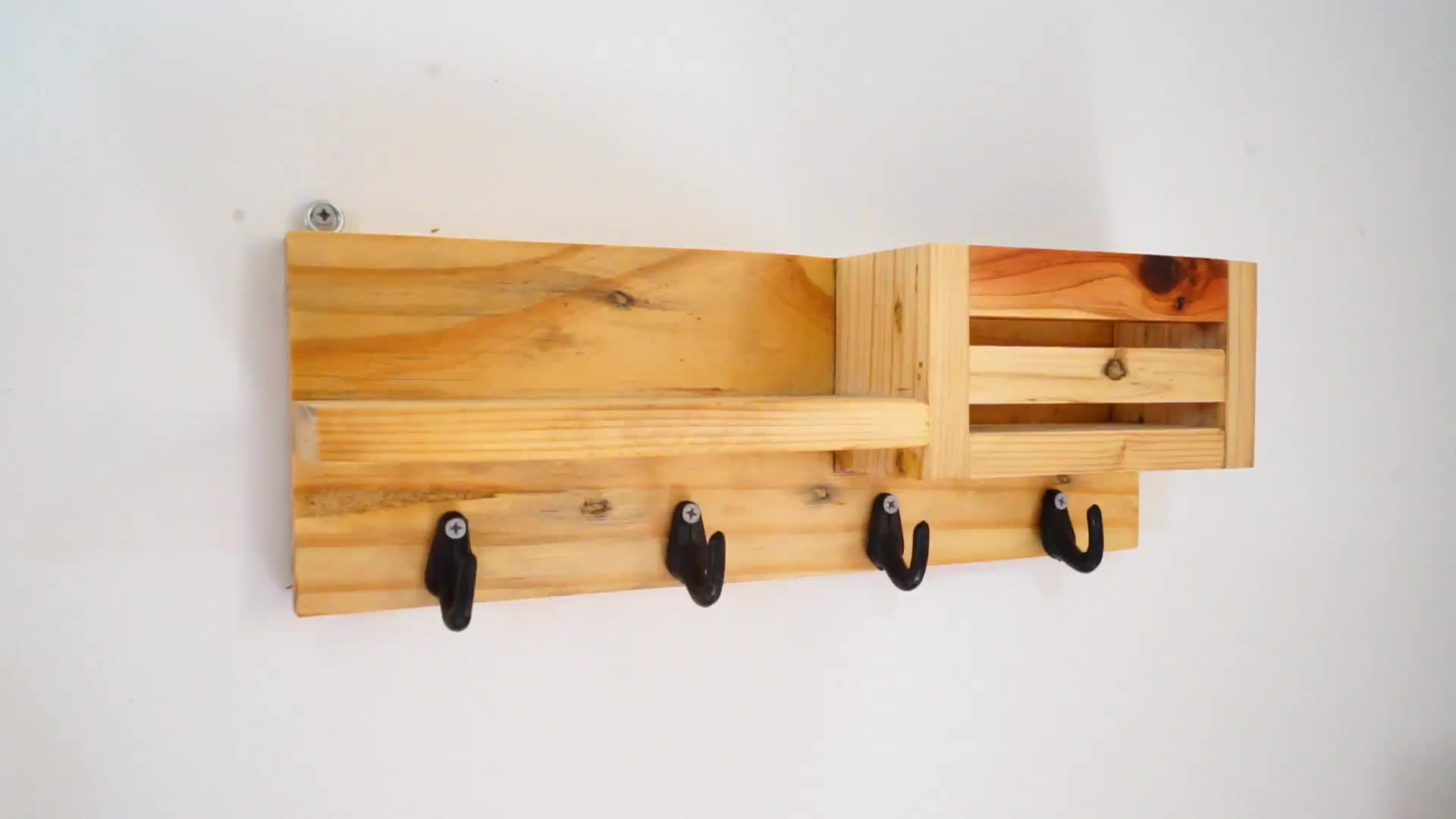 COAT AND KEY HOLDER RACK / RAK DINDING GANTUNGAN BAJU, JAKET DAN KUNCI Aesthetic Jati Kayu
