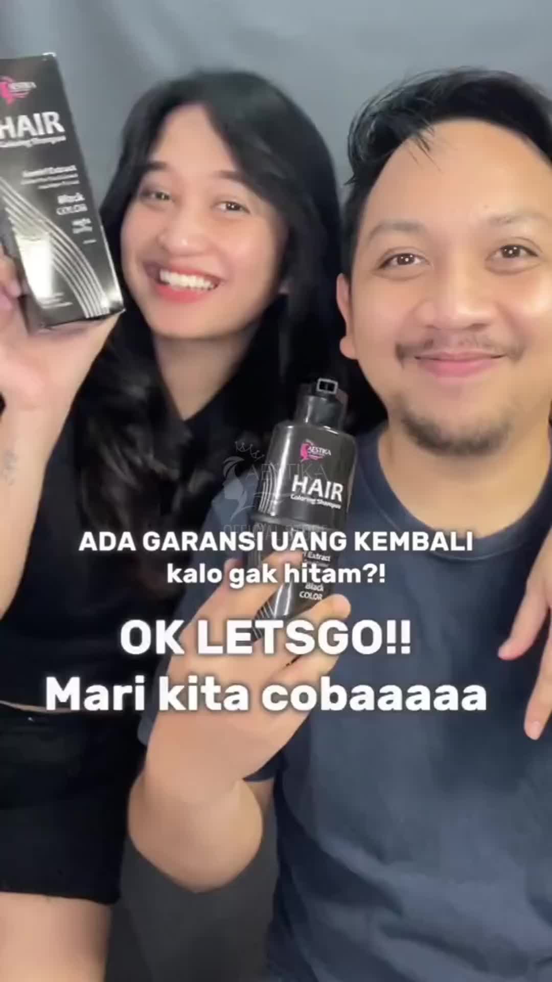 AESTIKA Hair Coloring Shampoo Black Color Sampo Penghitam Rambut Uban Shampo Anti Uban