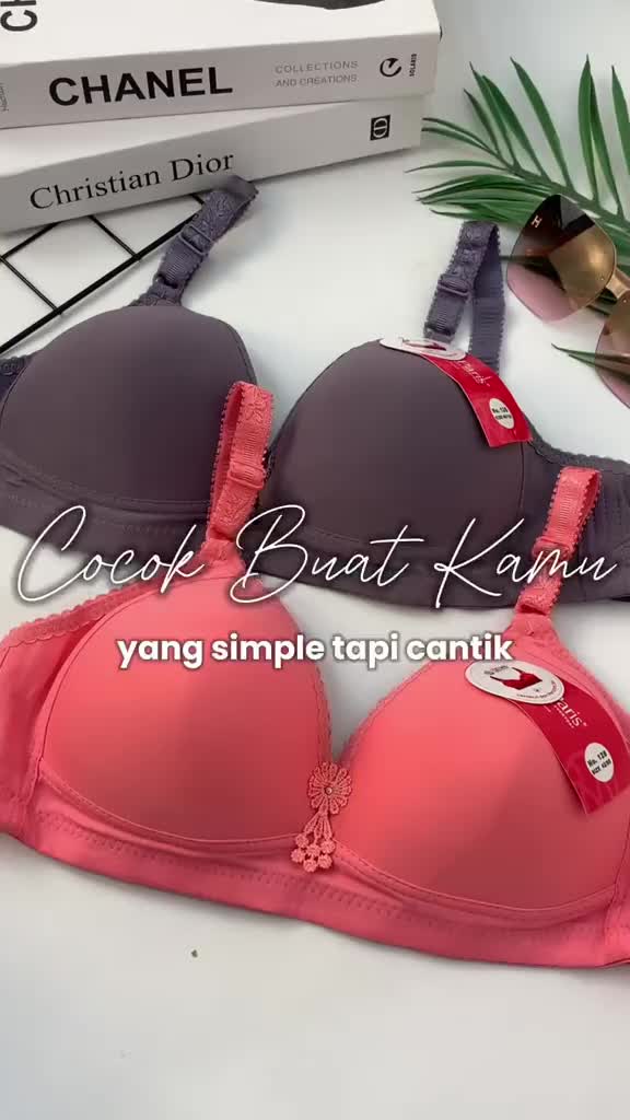 (4PCS) BH CUP C BRA Wanita Cup Besar Jumbo FULL CUP Busa Tipis Tanpa Kawat Kait 3 Size 36-46 Laparis 128