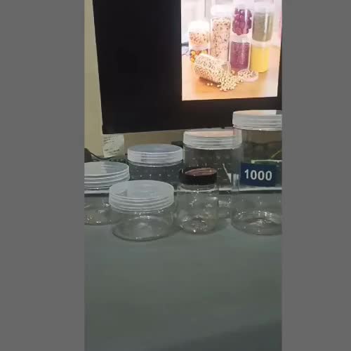 [10pcs] Toples Tebal 300ml 400ml 500ml 750ml 1000ml 1300ml Toples Plastik Jar Silinder Bening Pet Dengan Tutup
