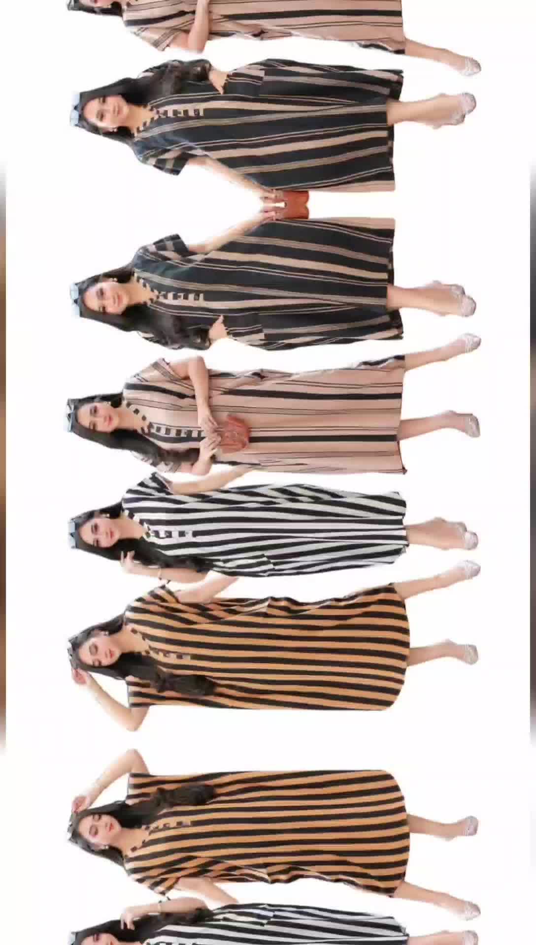 90 Ribu Dapat 4 Baju Daster(Random) Wanita Katun Motif Salur Kekinian Lembut Nyaman Dan Tebal Santai Tidur Dewasa Garis Panjang Busui Putih