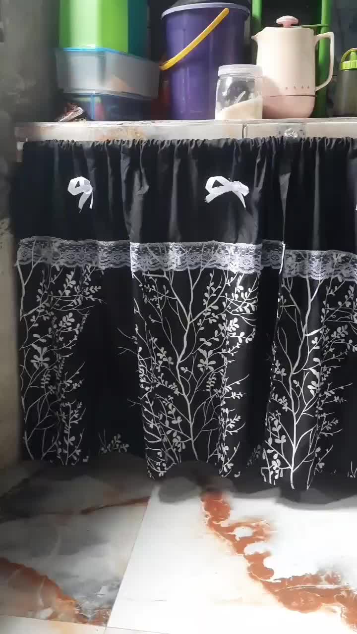 Tiang Fleksibel tiang gorden kolong dapur tiang gorden jendela tiang panjang pendek ukuran 60-110 cm