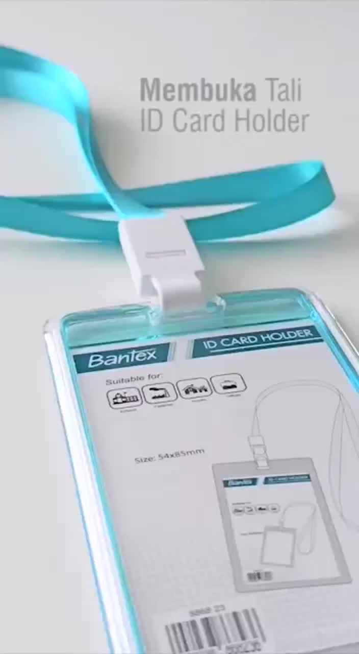 Bantex Transparent ID Card Holder Lanyard Potrait Clear #8868 08