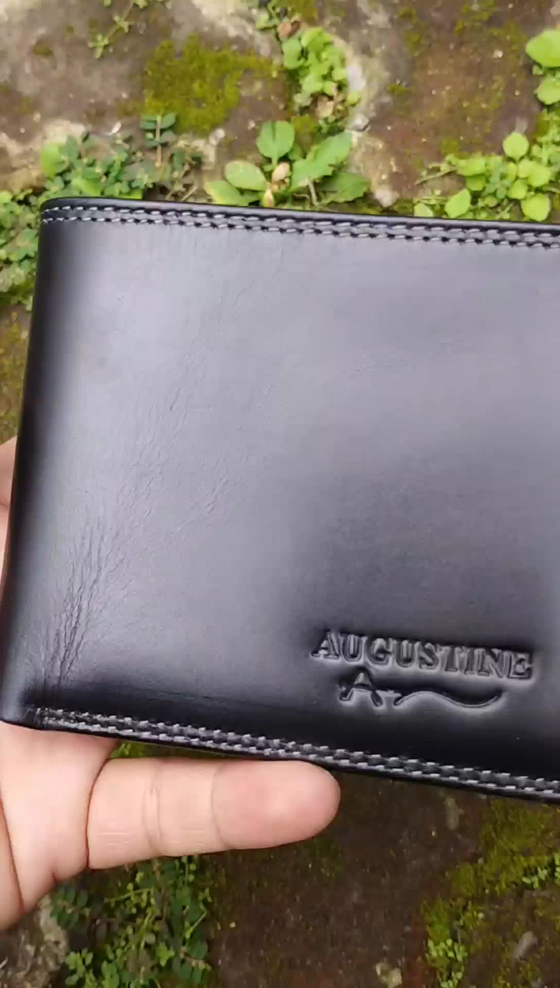 Dompet pria lipat kartu full kulit sapi lokal tanpa furing Uang