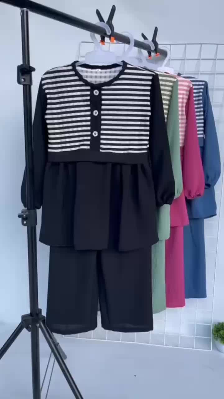 SETELAN ANAK  MODEL KEKINIAN  3-12THN BAHAN CRINKLE MIX KNIT HORNET MAXLINE