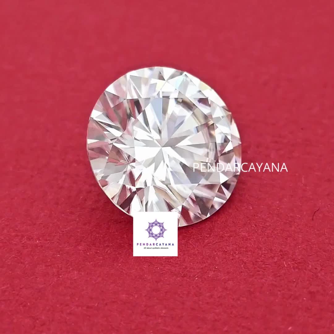 batu permata moissanite simulant diamond 0.5 carat - 2 carat bulat PCS