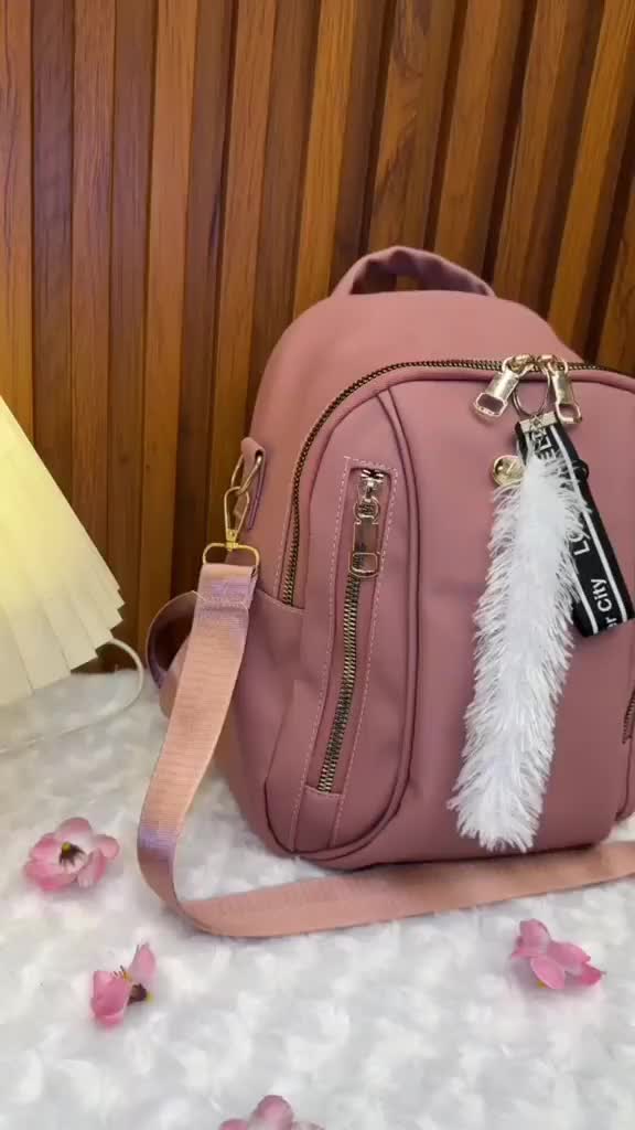 Tas Ransel Wanita Multifungsi Model Kekinian 2025 - Hitam/Khaki/Navi/Sage/Pingkai - Kulit, Sekolah  medium Backpack